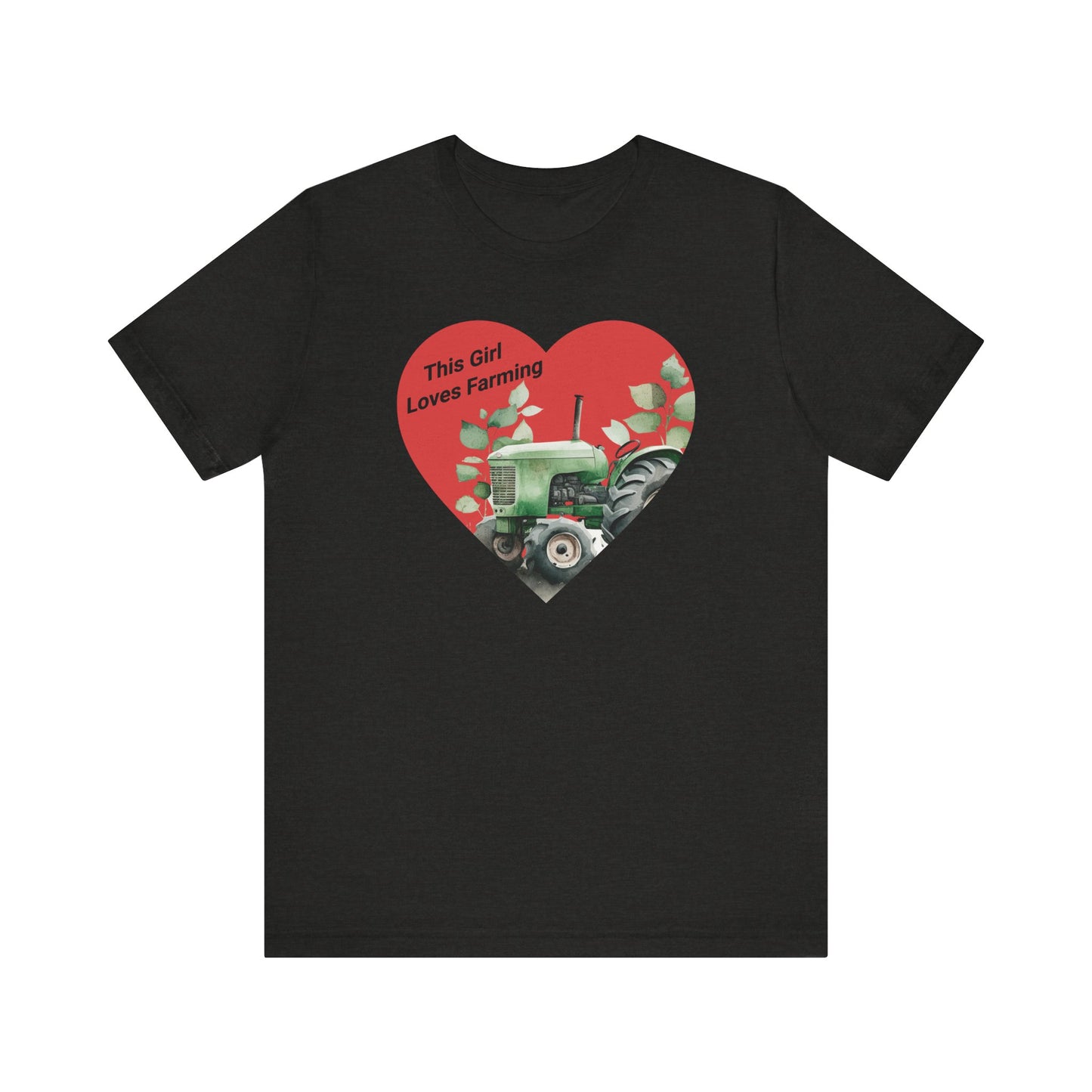 Farm Girl Tee with Heart Tractor Design, Valentine's Day, Ladies Farm Wear, Country Living