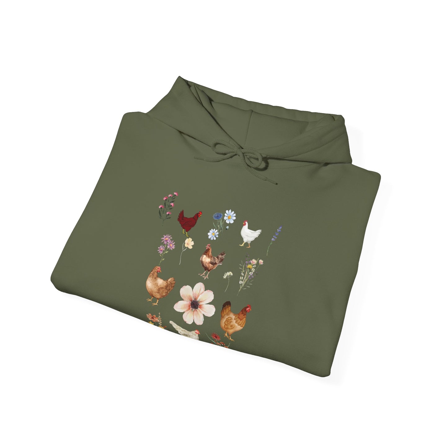 Chicken Wildflowers Hoodie Sweatshirt