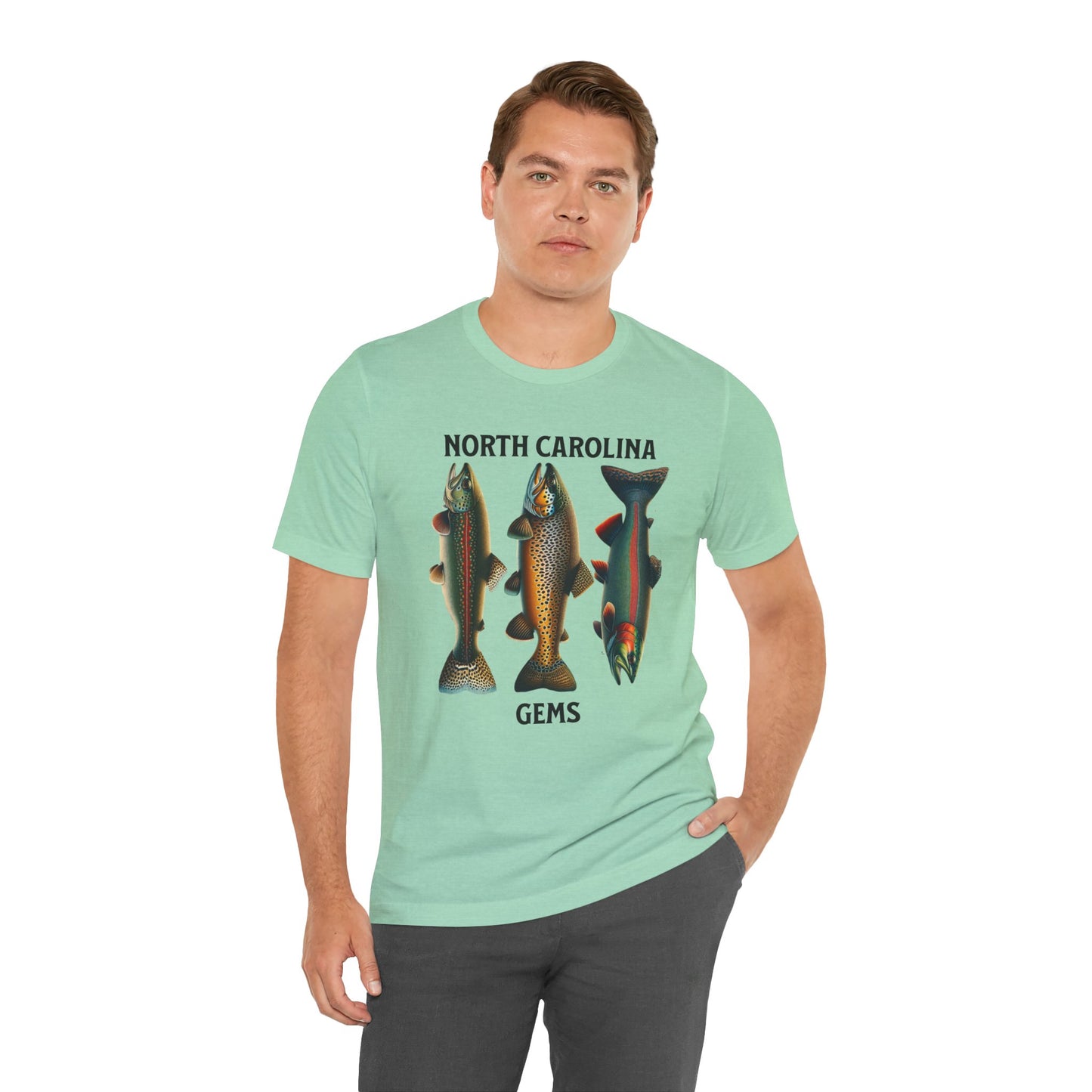 The Three Trout Of North Carolina - North Carolina Gems, Outdoor Wear, Fisherman's Aesthetics, Green Wear