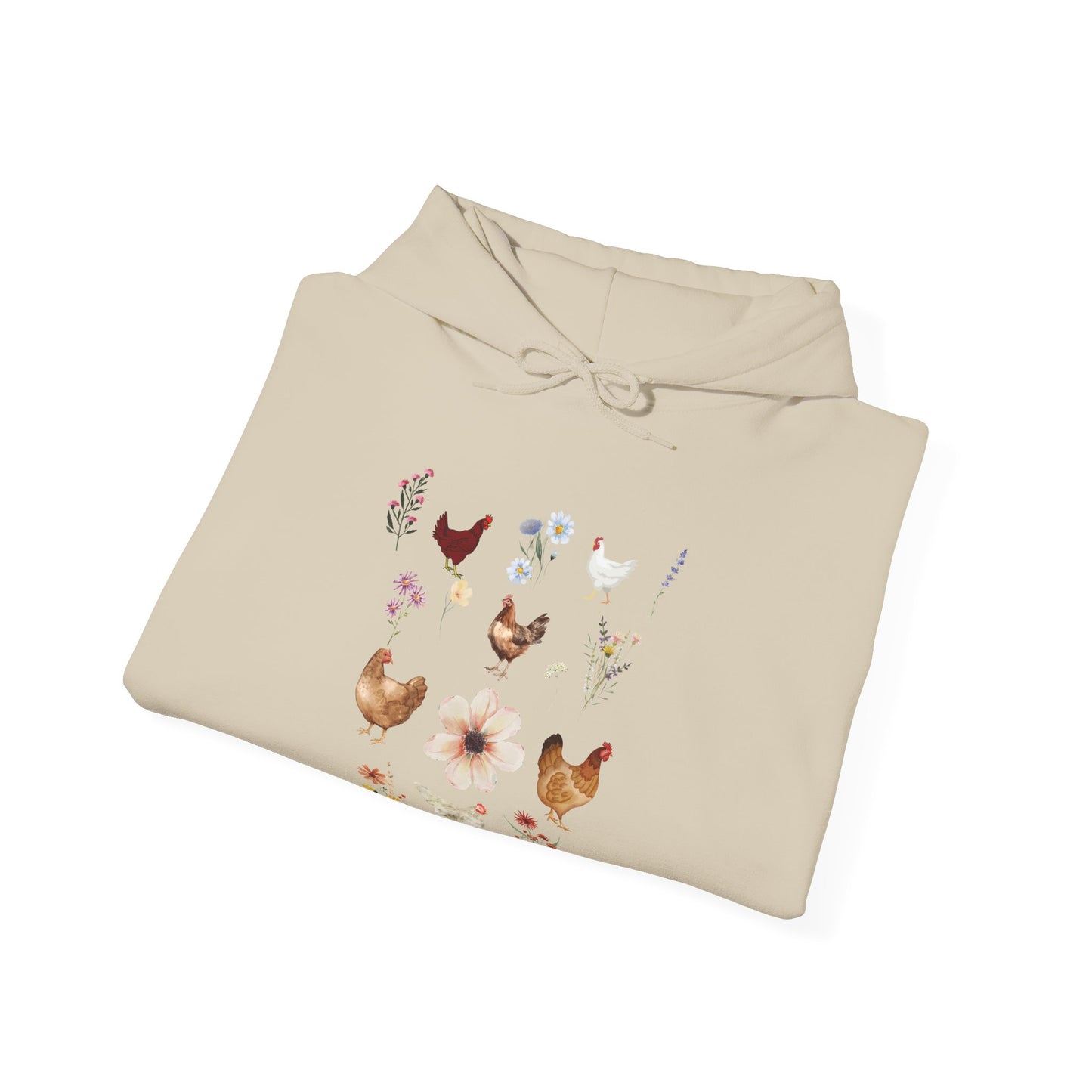 Chicken Wildflowers Hoodie Sweatshirt