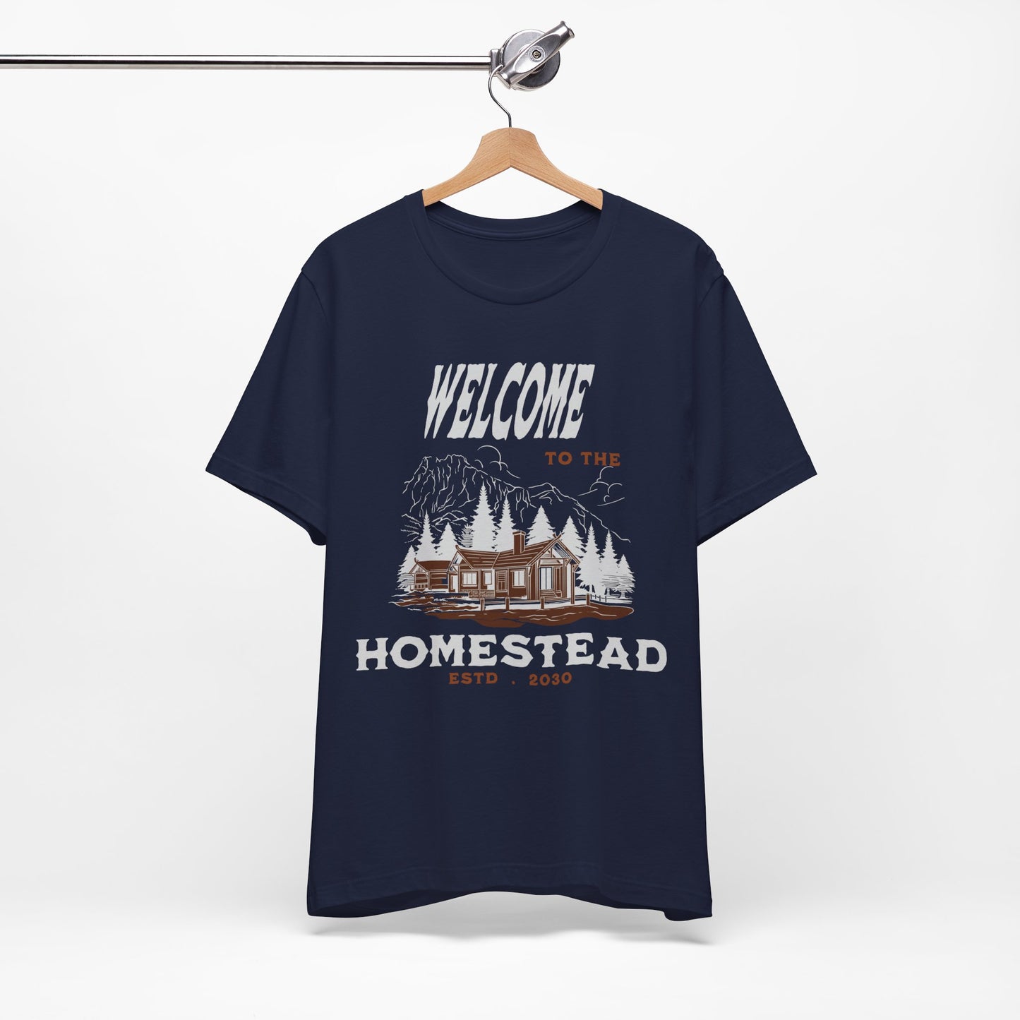 Mountain Cabin Unisex Tee - Welcome to the Homestead Graphic