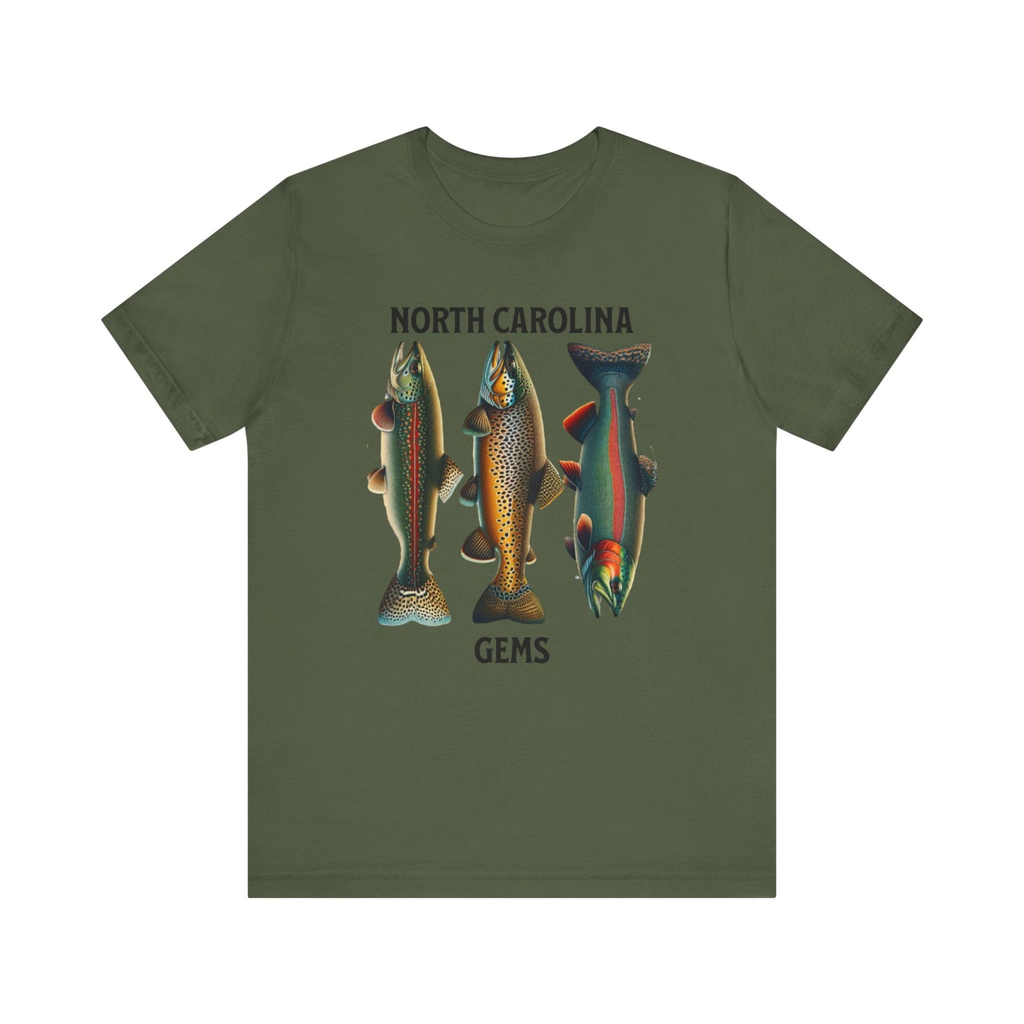 The Three Trout Of North Carolina - North Carolina Gems, Outdoor Wear, Fisherman's Aesthetics, Green Wear