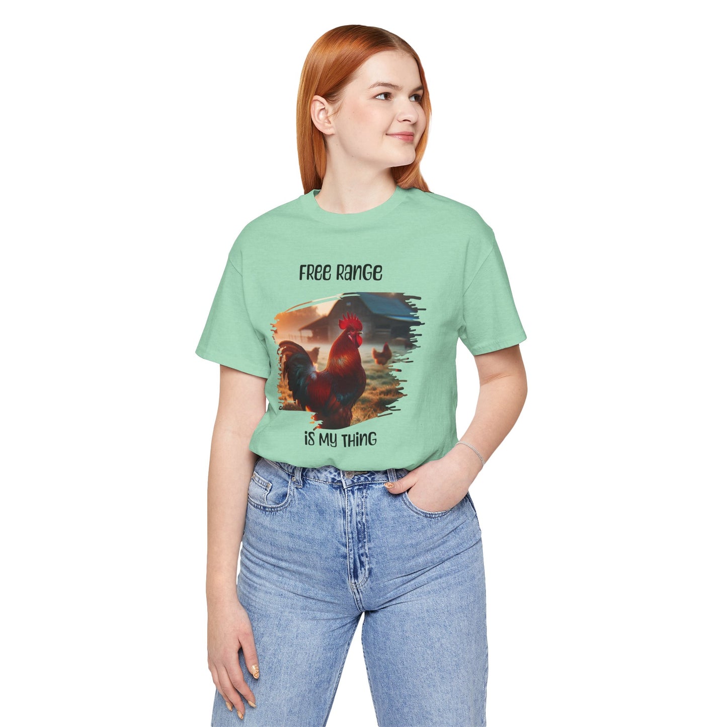 T-Shirt Free Range Is My Thing Rooster and Hens Graphic