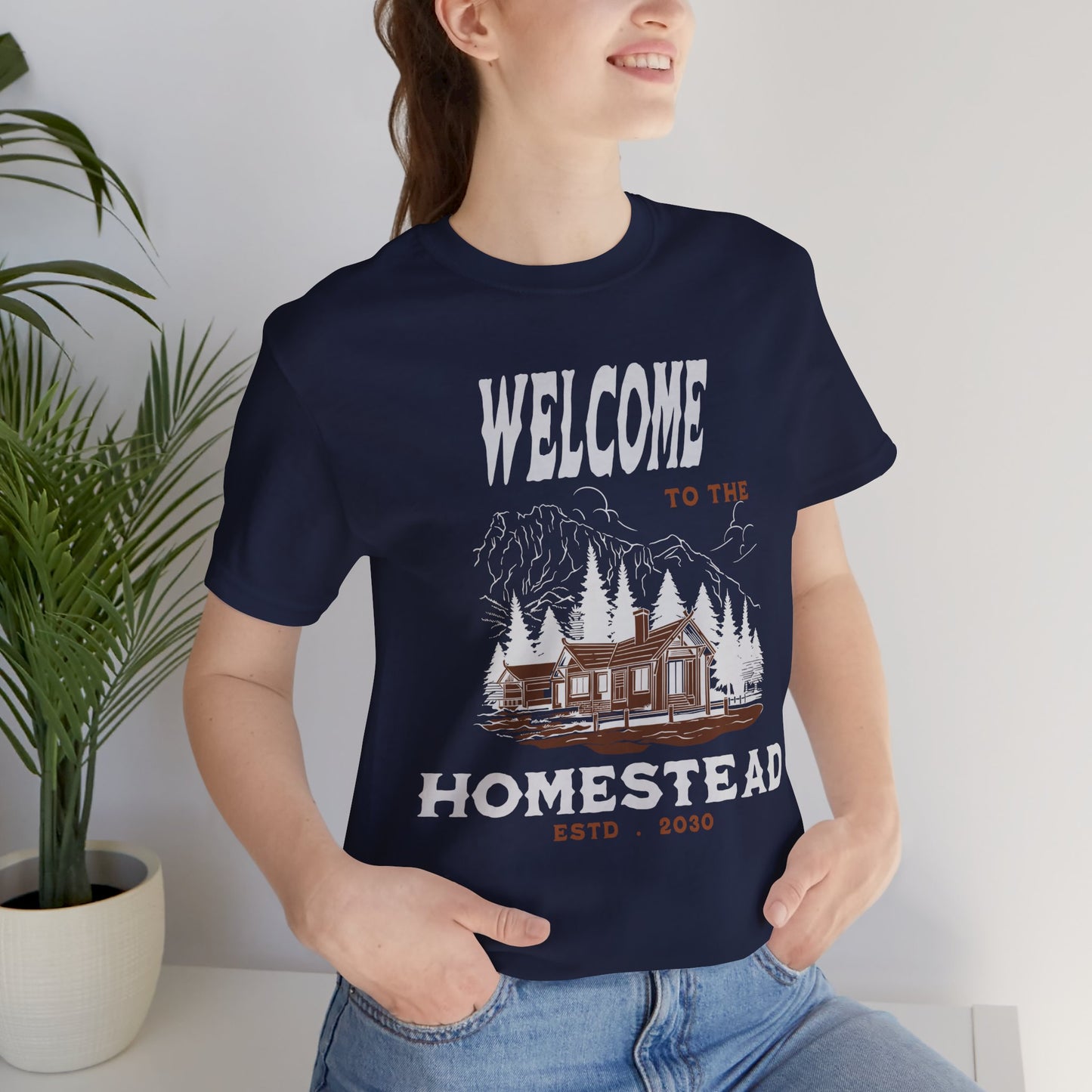 Mountain Cabin Unisex Tee - Welcome to the Homestead Graphic