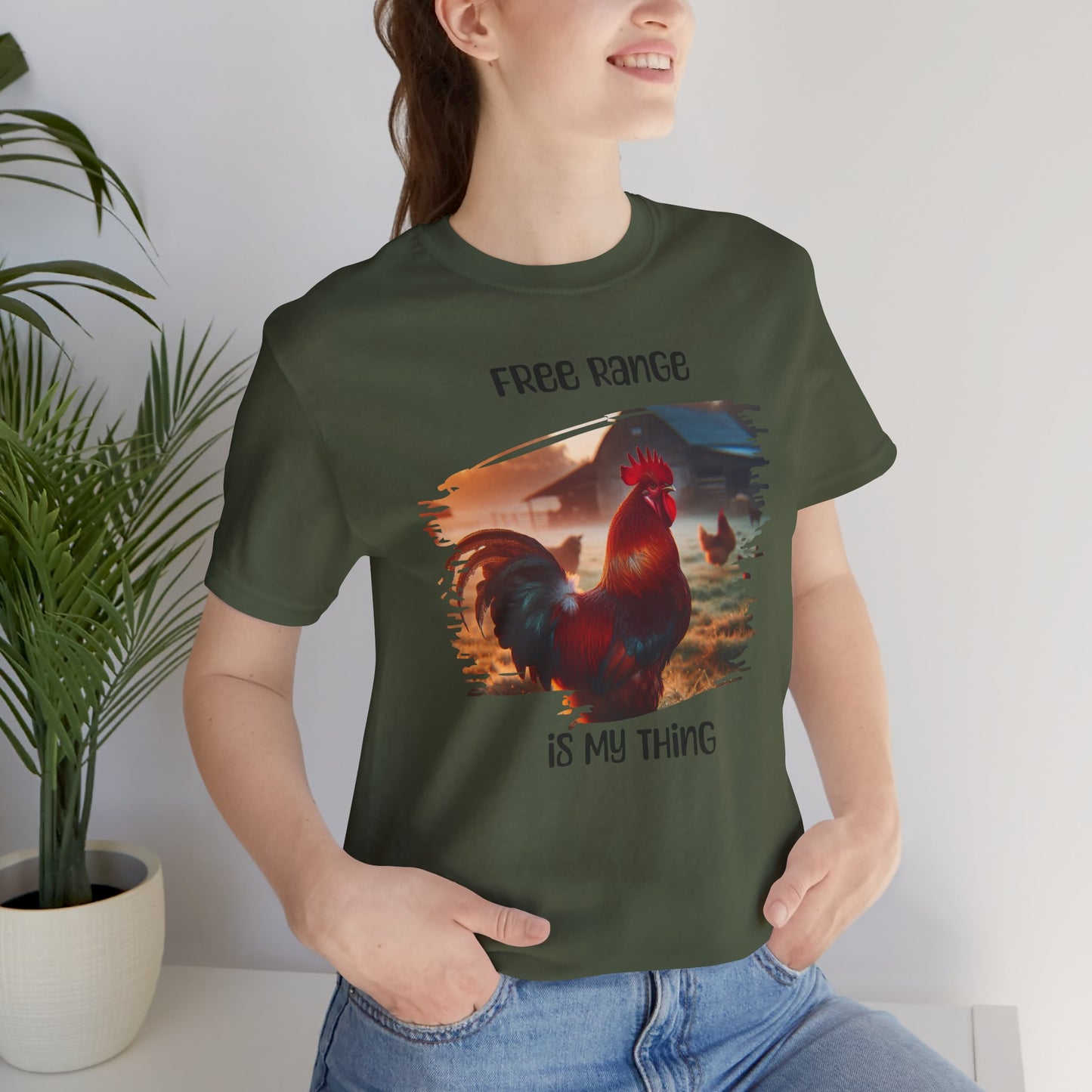 T-Shirt Free Range Is My Thing Rooster and Hens Graphic