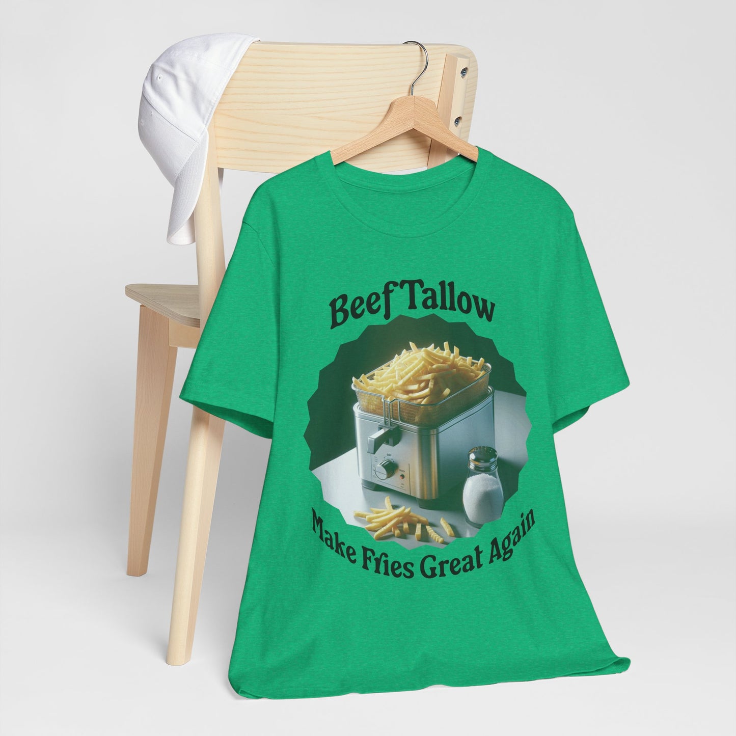 T-Shirt French Fry Cooker Graphic Tee - Beef Tallow Make Fries Great Again - Bring Back The Tallow Fries - Beef Tallow Lover