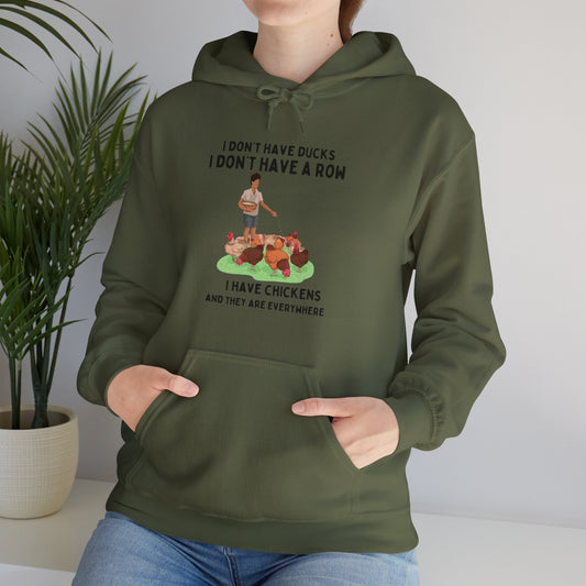 Chickens Hoodie - Funny Caption Unisex Hooded Sweatshirt