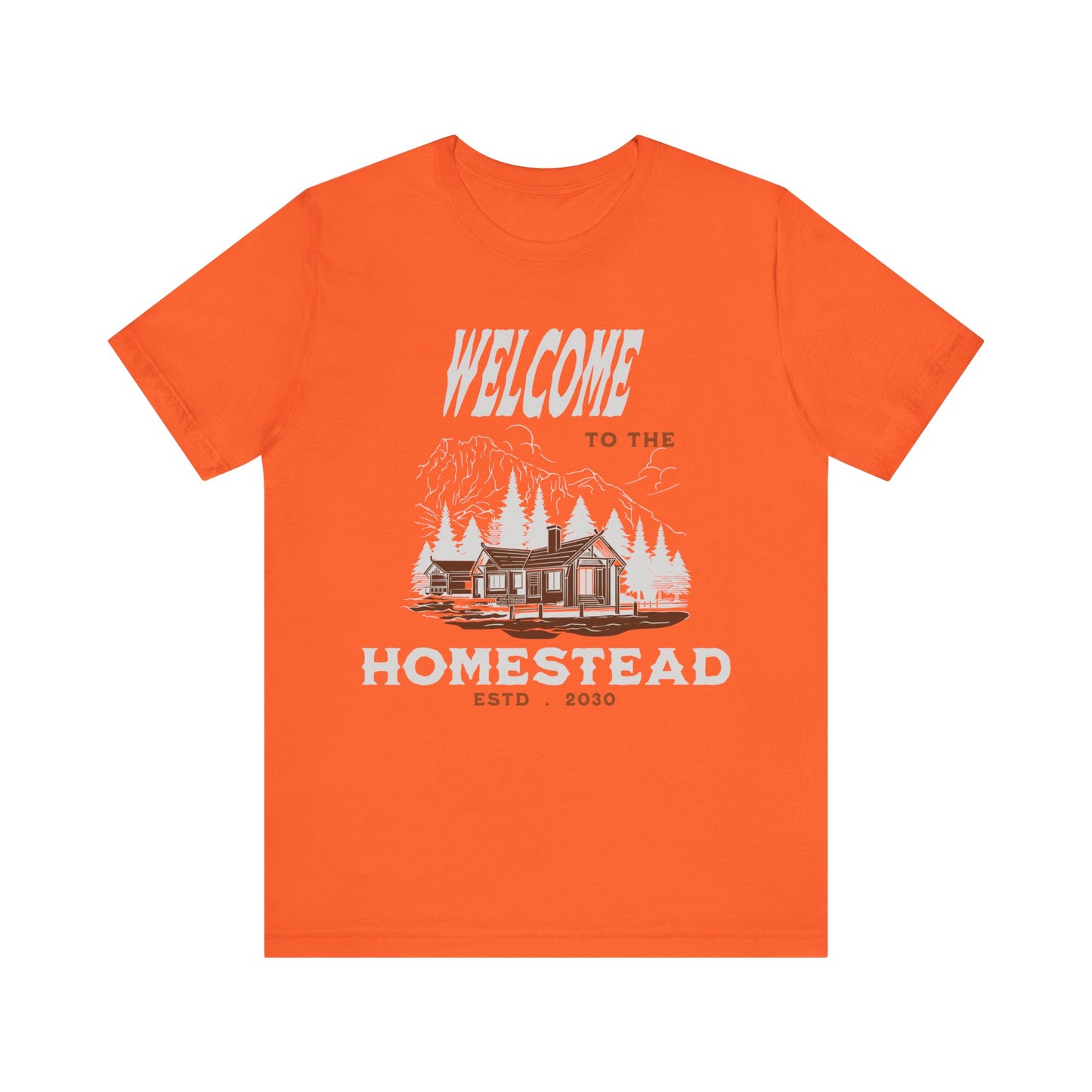 Mountain Cabin Unisex Tee - Welcome to the Homestead Graphic