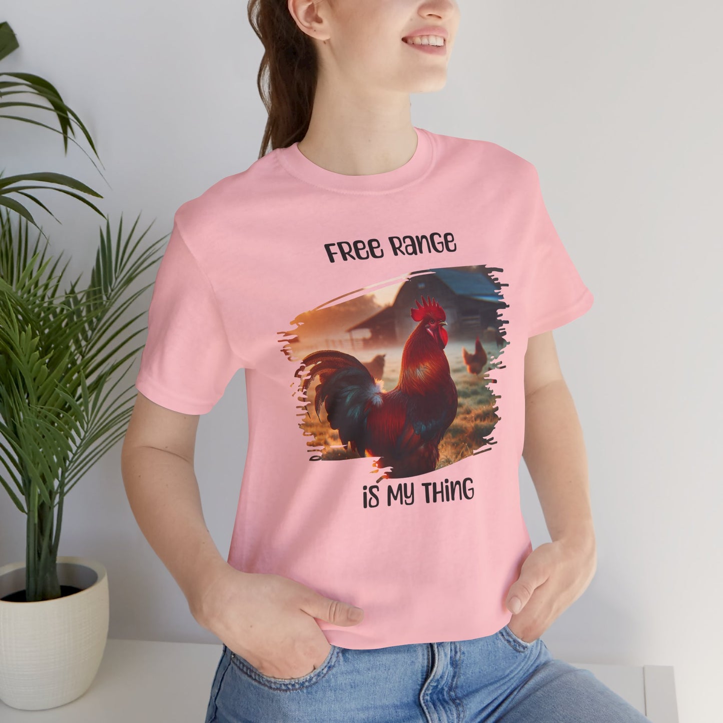 T-Shirt Free Range Is My Thing Rooster and Hens Graphic