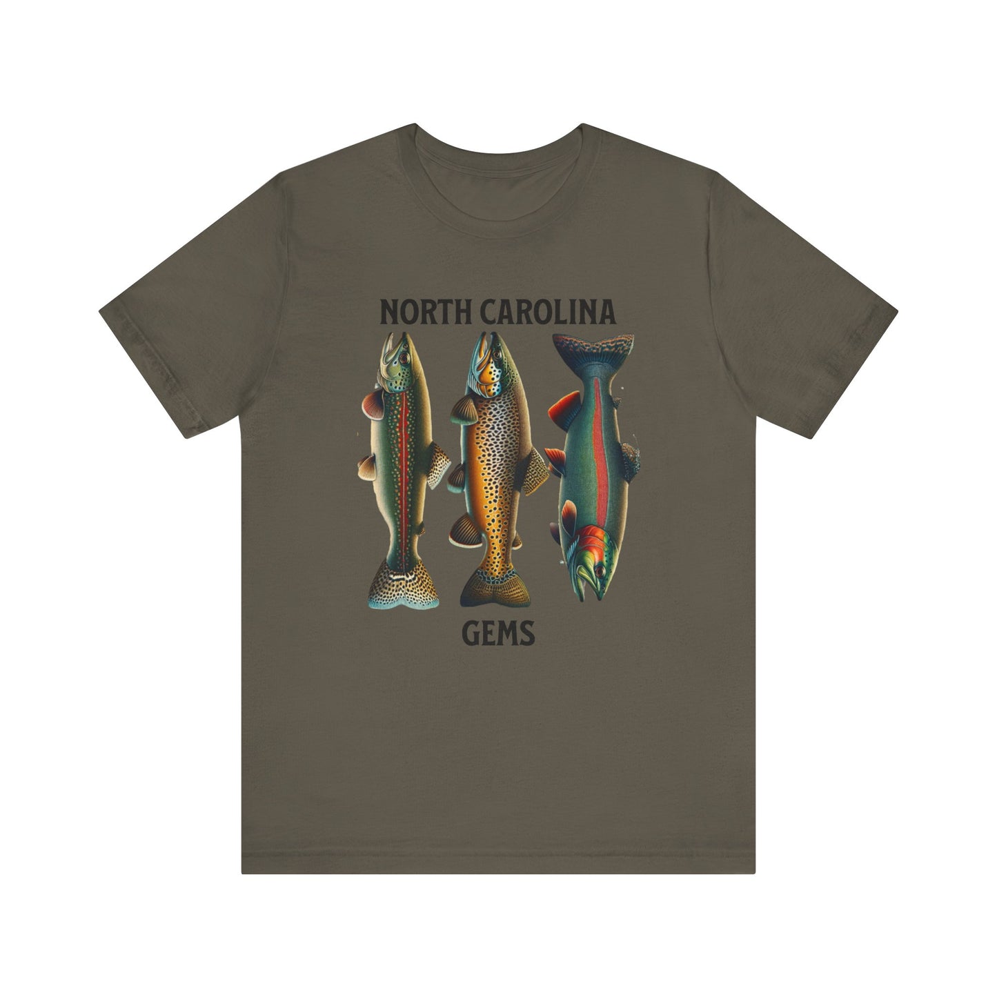 The Three Trout Of North Carolina - North Carolina Gems, Outdoor Wear, Fisherman's Aesthetics, Green Wear