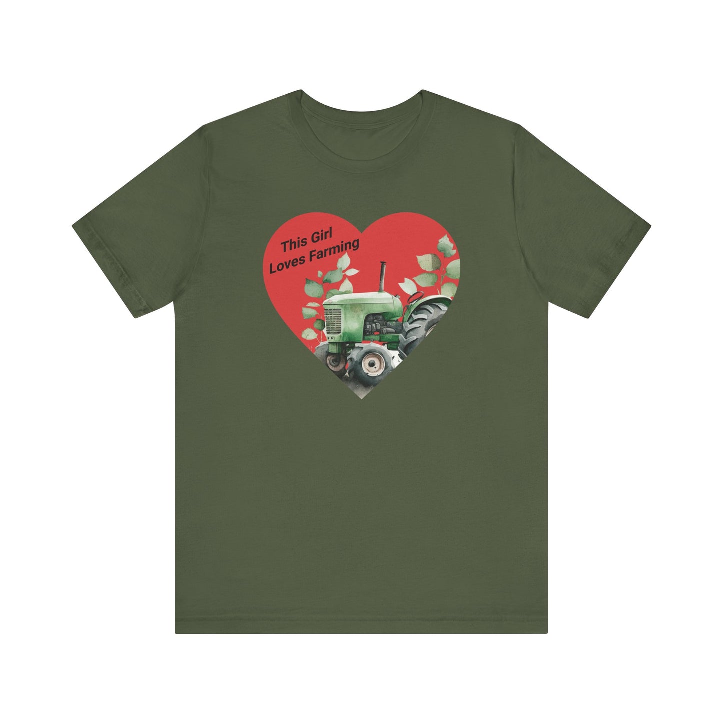 Farm Girl Tee with Heart Tractor Design, Valentine's Day, Ladies Farm Wear, Country Living