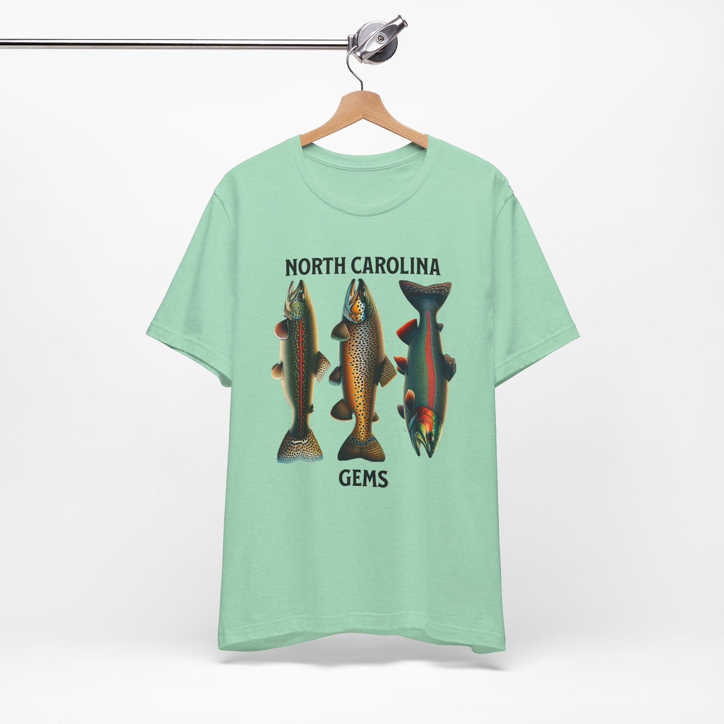 The Three Trout Of North Carolina - North Carolina Gems, Outdoor Wear, Fisherman's Aesthetics, Green Wear